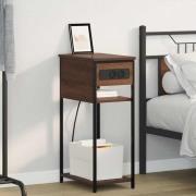 vidaXL Nattduksbord Brun Ek 41 x 28 x 76 cm Konstruerat trä