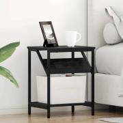 vidaXL Sängbord 2 pcs Svart ek 38 x 30 x 48 cm Konstruerat trä