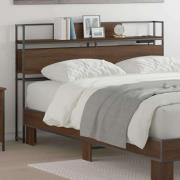 vidaXL Förvaringshuvudgavel med hylla brun ek 120 cm Konstruerat trä