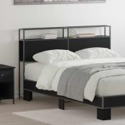 vidaXL Förvaringshuvudgavel med hylla Svart ek 120 cm Konstruerat trä