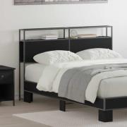 vidaXL Förvaringshuvudgavel med hylla Svart ek 150 cm Konstruerat trä