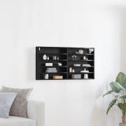 vidaXL Visningsskåp med hylla Väggmonterad Svart ek 100 x 8.5 x 50 cm
