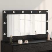vidaXL Sminkspegel med LED-lampor Svart ek 100x55x18 cm