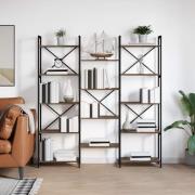 vidaXL Hyllsystem Rökfärgad ek 156 x 25 x 167.5 cm Konstruerat trä