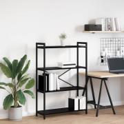 vidaXL Bokhylla Svart ek 80 x 30 x 118 cm Konstruerat trä