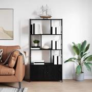 vidaXL Hyllsystem Svart ek 80 x 30 x 155.5 cm Konstruerat trä