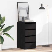 vidaXL Kommod med låda Svart ek 40 x 41 x 76 cm Konstruerat trä