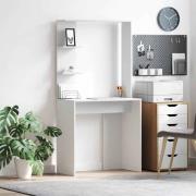 vidaXL Skrivbord med hylla Vit 78.5 x 37 x 154.5 cm Konstruerat trä