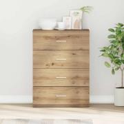 vidaXL Sideboard med låda artisan ek 60 x 39 x 80 cm Konstruerat trä