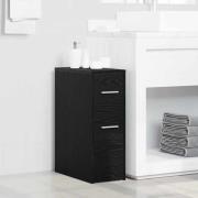 vidaXL Slank badrumsskåp Svart ek 22 x 44 x 61.5 cm Konstruerat trä