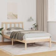 vidaXL Sängram med huvudgavel Brun 90 x 200 cm Massiv furu