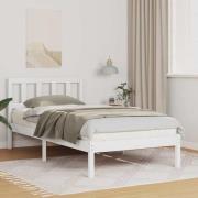 vidaXL Sängram med huvudgavel Vit 75 x 190 cm Massiv furu
