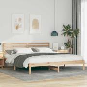 vidaXL Sängram med huvudgavel Brun 180 x 200 cm Massiv furu