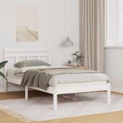vidaXL Sängram Vit 90 x 190 cm Massiv furu