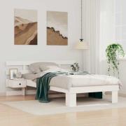 vidaXL Sängram med huvudgavel Vit 75 x 190 cm Massiv furu