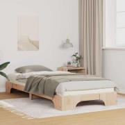 vidaXL Sängram Brun 100 x 210 cm Massiv furu