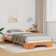vidaXL Sängram Brun 90 x 220 cm Massiv furu