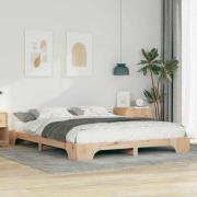 vidaXL Sängram Brun 160 x 220 cm Massiv furu