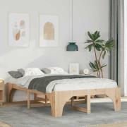 vidaXL Sängram Brun 120 x 190 cm Massiv furu