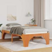 vidaXL Sängram Brun 75 x 190 cm Massiv furu