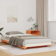 vidaXL Sängram Vaxbrun 100 x 210 cm Massiv furu