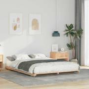 vidaXL Sängram Brun 160 x 220 cm Massiv furu