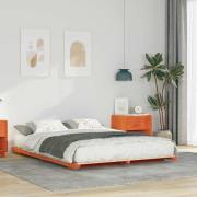 vidaXL Sängram Vaxbrun 160 x 220 cm Massiv furu