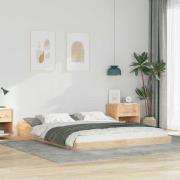 vidaXL Sängram Brun 150 x 200 cm Massiv furu