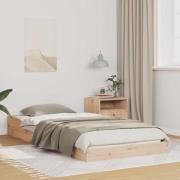 vidaXL Sängram Brun 90 x 200 cm Massiv furu