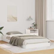 vidaXL Sängram Vit 90 x 200 cm Massiv furu