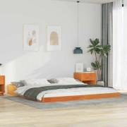 vidaXL Sängram Vaxbrun 200 x 220 cm Massiv furu