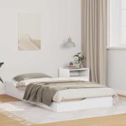 vidaXL Sängram Vit 90 x 190 cm Massiv furu