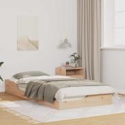 vidaXL Sängram Brun 80 x 210 cm Massiv furu