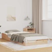 vidaXL Sängram Brun 90 x 220 cm Massiv furu