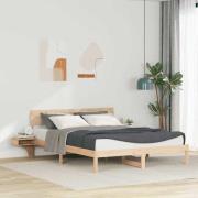 vidaXL Sängram med huvudgavel Brun 160 x 200 cm Massiv furu
