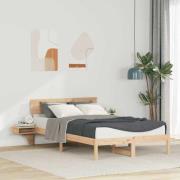 vidaXL Sängram med huvudgavel Brun 120 x 200 cm Massiv furu