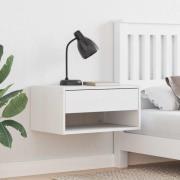 vidaXL Sängbord med låda 2 pcs Vit 50 x 32,5 x 24 cm Massiv furu