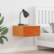 vidaXL Sängbord med låda Vaxbrun 37 x 35 x 18,5 cm Massiv furu