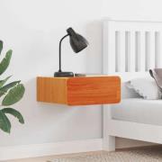 vidaXL Sängbord med låda Vaxbrun 39 x 34 x 16,5 cm Massiv furu