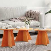 vidaXL Kaffeebord 3 pcs Vaxbrun