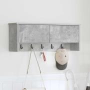 vidaXL Väggmonterad Klädhängare med hylla Betonggrå 80 x 20 x 30 cm