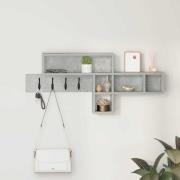vidaXL Väggmonterad Klädhängare med hylla Betonggrå 100 x 12 x 43.5 cm