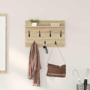 vidaXL Väggmonterad Klädhängare med hylla Sonoma ek 60 x 40 x 12 cm