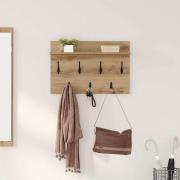 vidaXL Väggmonterad Klädhängare med hylla artisan ek 60 x 40 x 12 cm