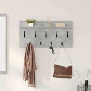 vidaXL Väggmonterad Klädhängare med hylla Betonggrå 80 x 40 x 12 cm
