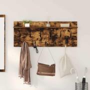 vidaXL Väggmonterad Klädhängare med hylla Rökfärgad ek Konstruerat trä