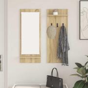 vidaXL Väggmonterad Klädhängare med hylla Sonoma ek 70 x 10 x 90 cm
