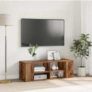 vidaXL Väggmonterad TV-bänk Väggmonterad Gammalt trä 102 x 35 x 35 cm