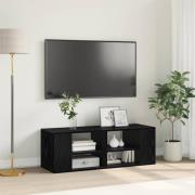vidaXL Väggmonterad TV-bänk Svart ek 102 x 35 x 35 cm Konstruerat trä