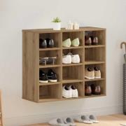 vidaXL Skoskåp med hylla Artisan Ek 77,5 x 30 x 67 cm Konstruerat trä